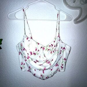 Windsor White Floral Corset Top – Size S